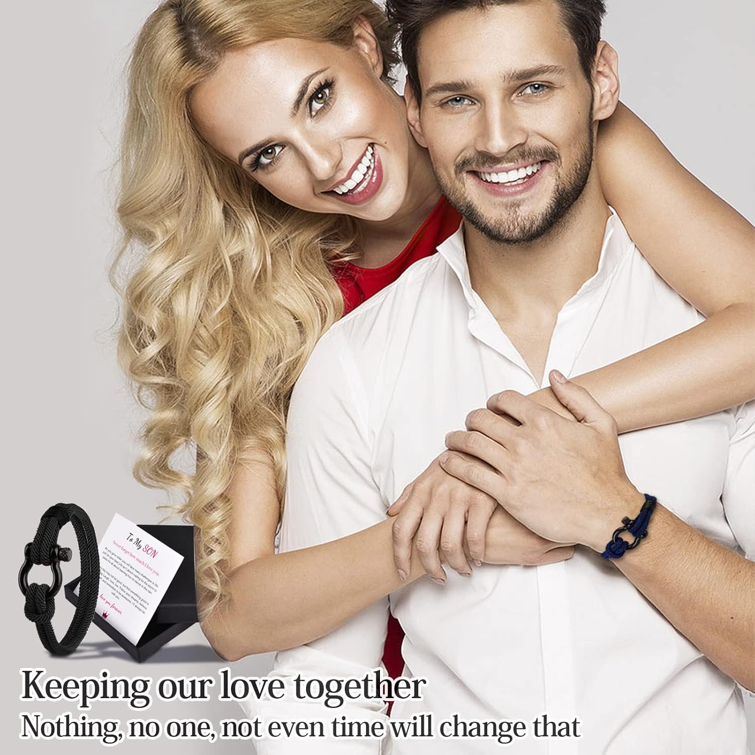 To My Son Bracelet from Mom with Inspirational Love Quotes, I Will Always Be with You Leather Bracelets for Men, Showing Mother Love You Forever, Personalized โ image 6