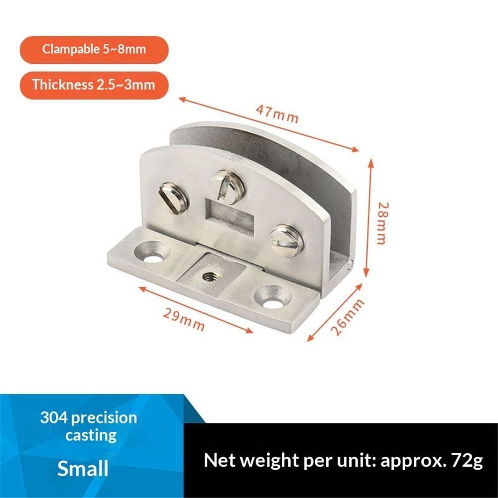 Cabinet Glass Door Hinge,4 Pcs 90 Degrees Frameless Glass Door Hinge for Cupboard Display Clip Showcase Wine Cabinet Clamp Gate Silver — image 2