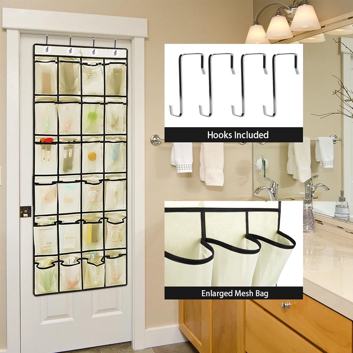 Hanging Shoe Bag - 24 Slots - Shoe Storage - Door Organizer - Hanging Shoe Rack - Shoe Organizer - Door Storage Bag - Hanging Storage - Solution for Shoes — image 4