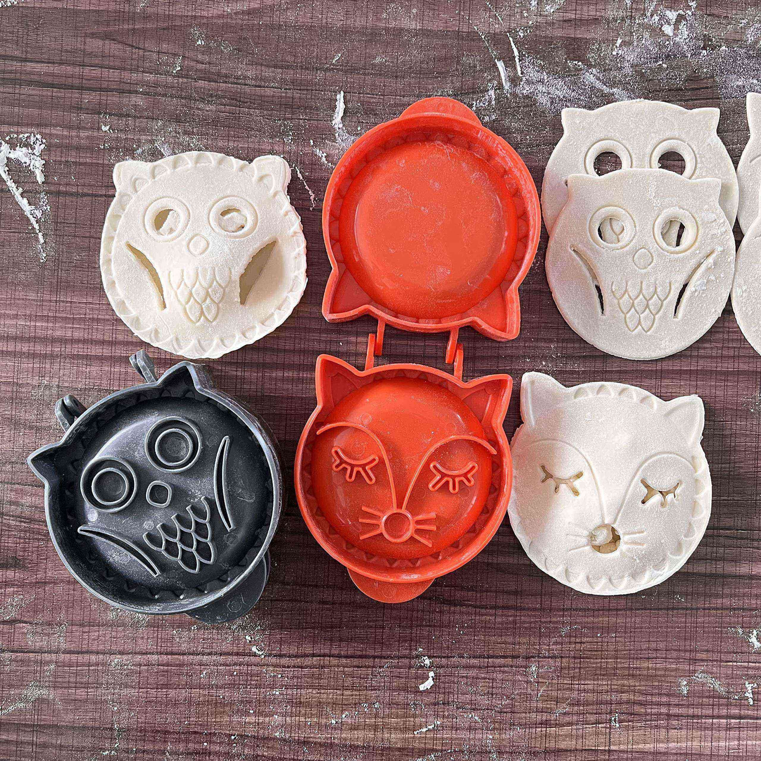 Classic Mini Hand Pie Molds Fox & Owl Shape for Children Party, One Press Forest Animal Autumn Cottage Pie Set, Pack of 2 — image 5