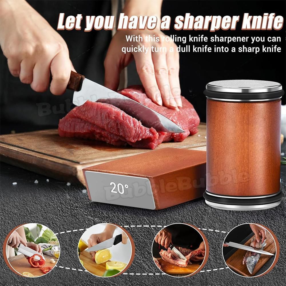 Knife Sharpener Roller Edge Sharpener Diamond Whetstone Kitchen Knife Sharpener - Black - Size 01 โ image 4