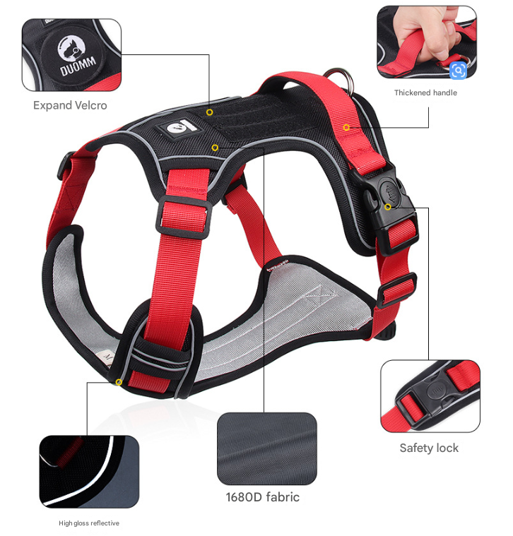 Blue S Adjustable No-Pull Dog Harness and Leash Set - Reflective & Padded Vest for Medium to Large Dogs โ image 4