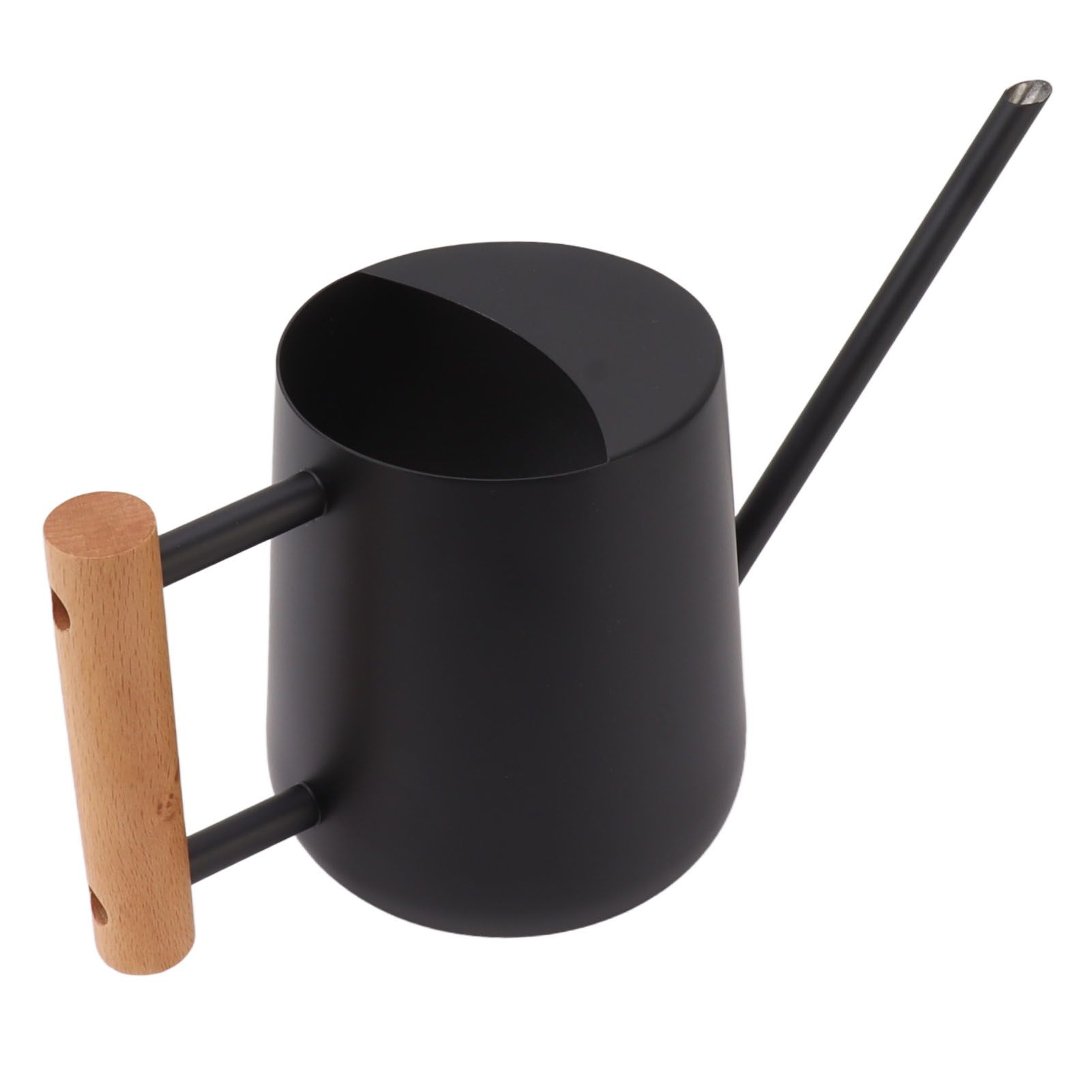 Watering Can 900ml Stainless Steel Long Spout Wooden Handle Elegant Flower Watering Pot for Garden Family Outdoor Black โ image 3