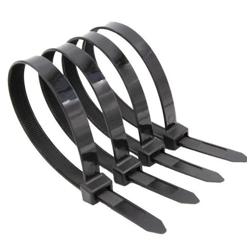 50X Cable Ties Zip Ties Nylon Uv Stabilised Black Cable Tie - 4.8*250mm