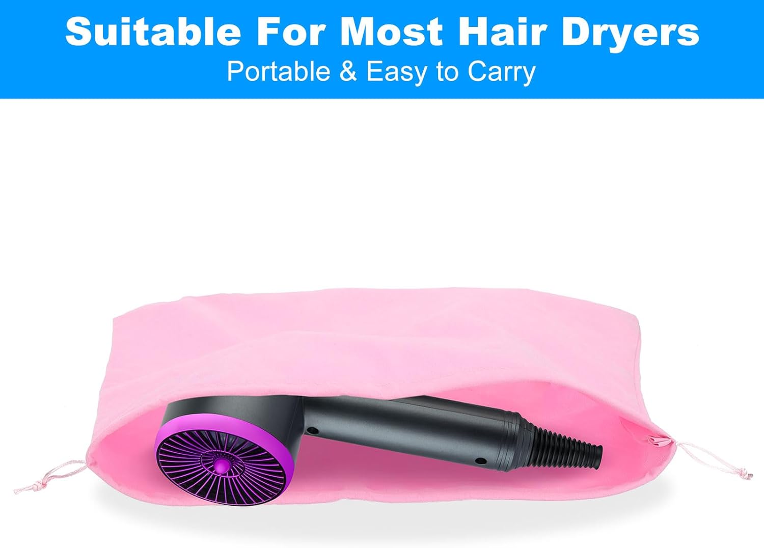Large Velvet Bags With Drawstrings, 3 Pack 14 x Inch Hair Dryer Bag Treat Dust Hotel Storage for Travel Luggage Packing, Deep Blue — image 4