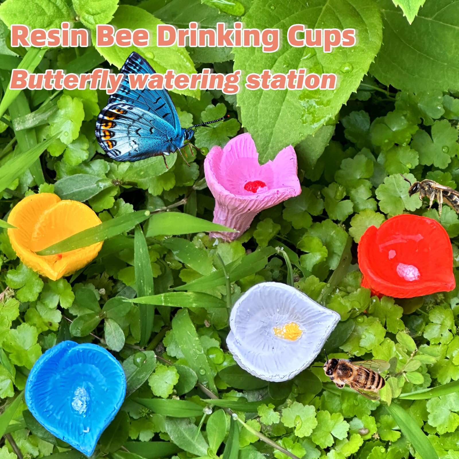 bee waterer for outdoor garden decoration blue — image 5
