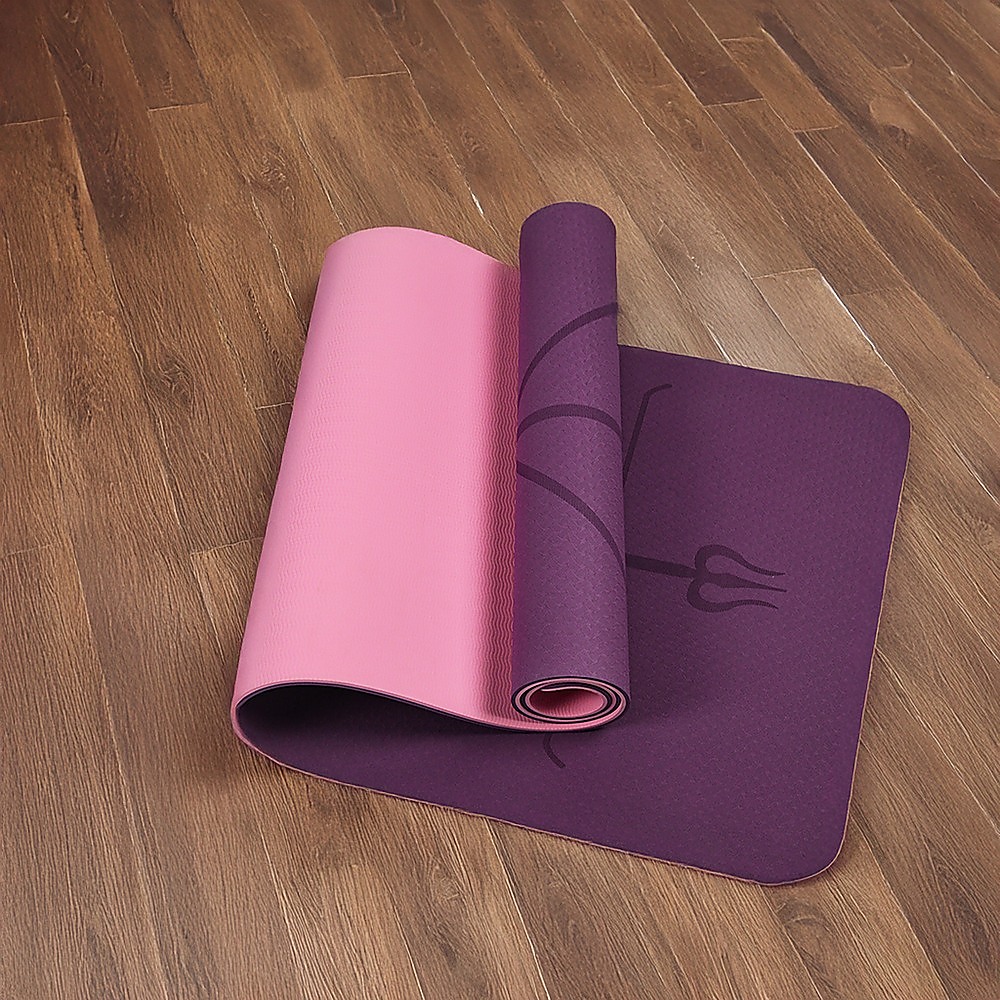 8mm TPE Yoga Mat Exercise Fitness Gym Pilates Non Slip Dual Layer — image 4