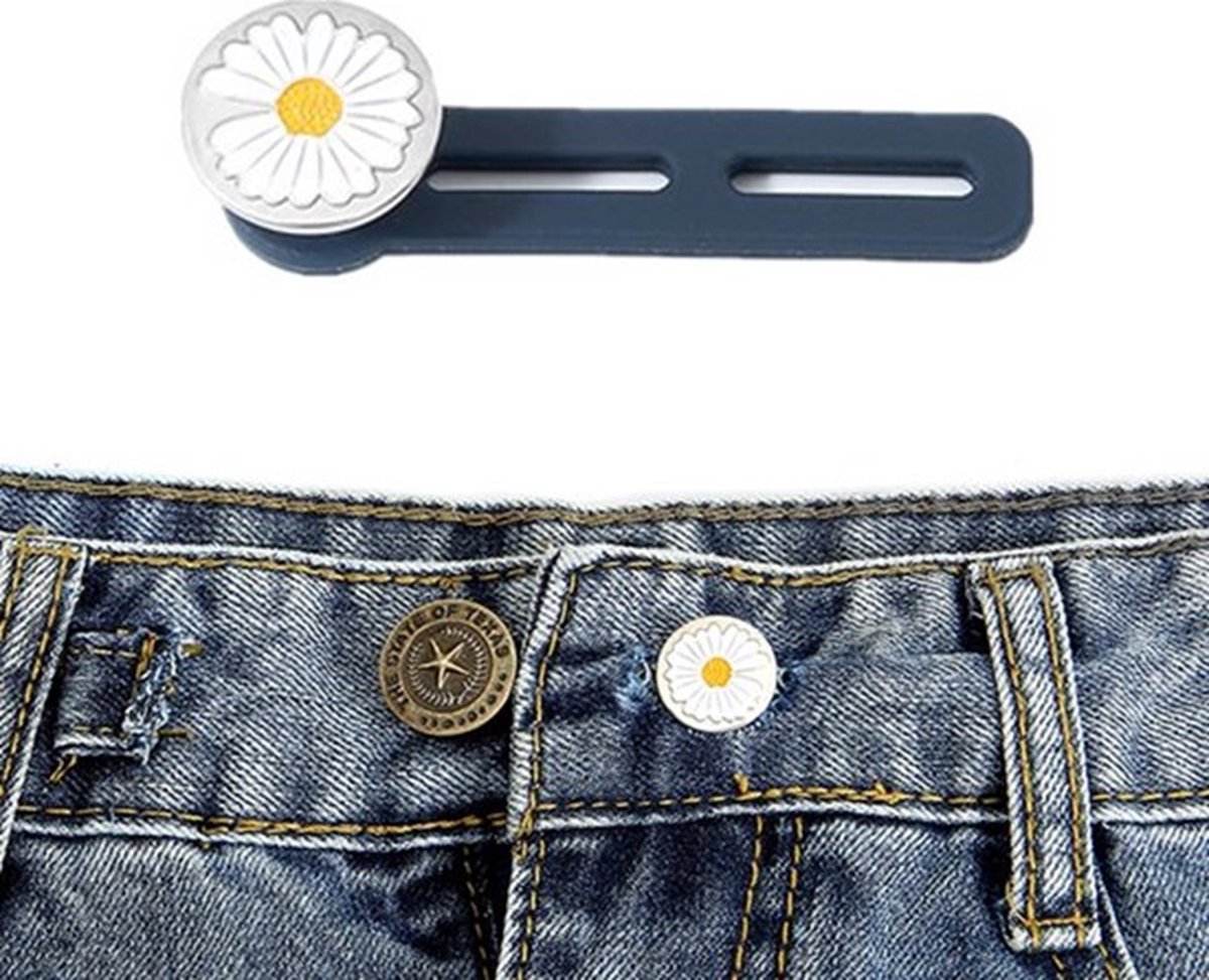 3-Piece Jeans Extension Buttons | Floral Design | Buttonhole Extender | Jeans Extension Button | 5.5 cm Adjustable Button | Maternity Pant Expander