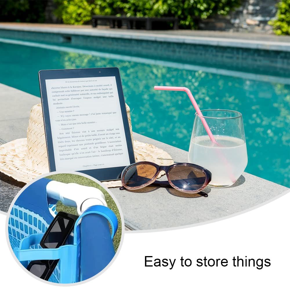 Poolside Cup Holder, Multipurpose Pool Drink Holder, Stainless Steel Water Bottle Holder, Self-Cleaning Plastic Blue โ image 5