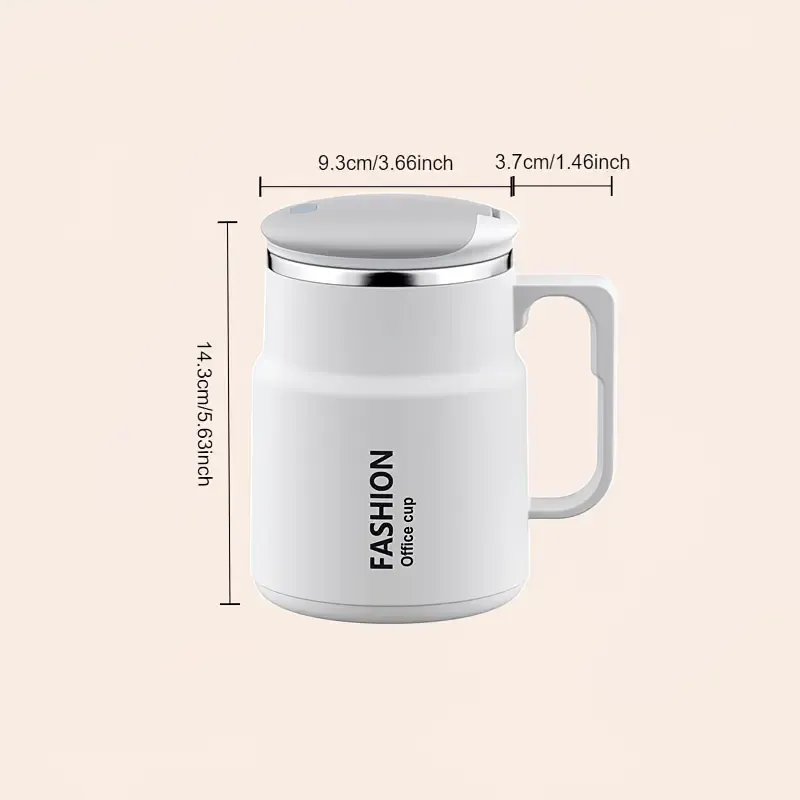 600ML Multi-Functional Mug, Three Drinking Modes: Direct Drink, Straw, Open Mouth, Bottom Storage for Folding Spoon, 304 Stainless Steel Inner Liner – A