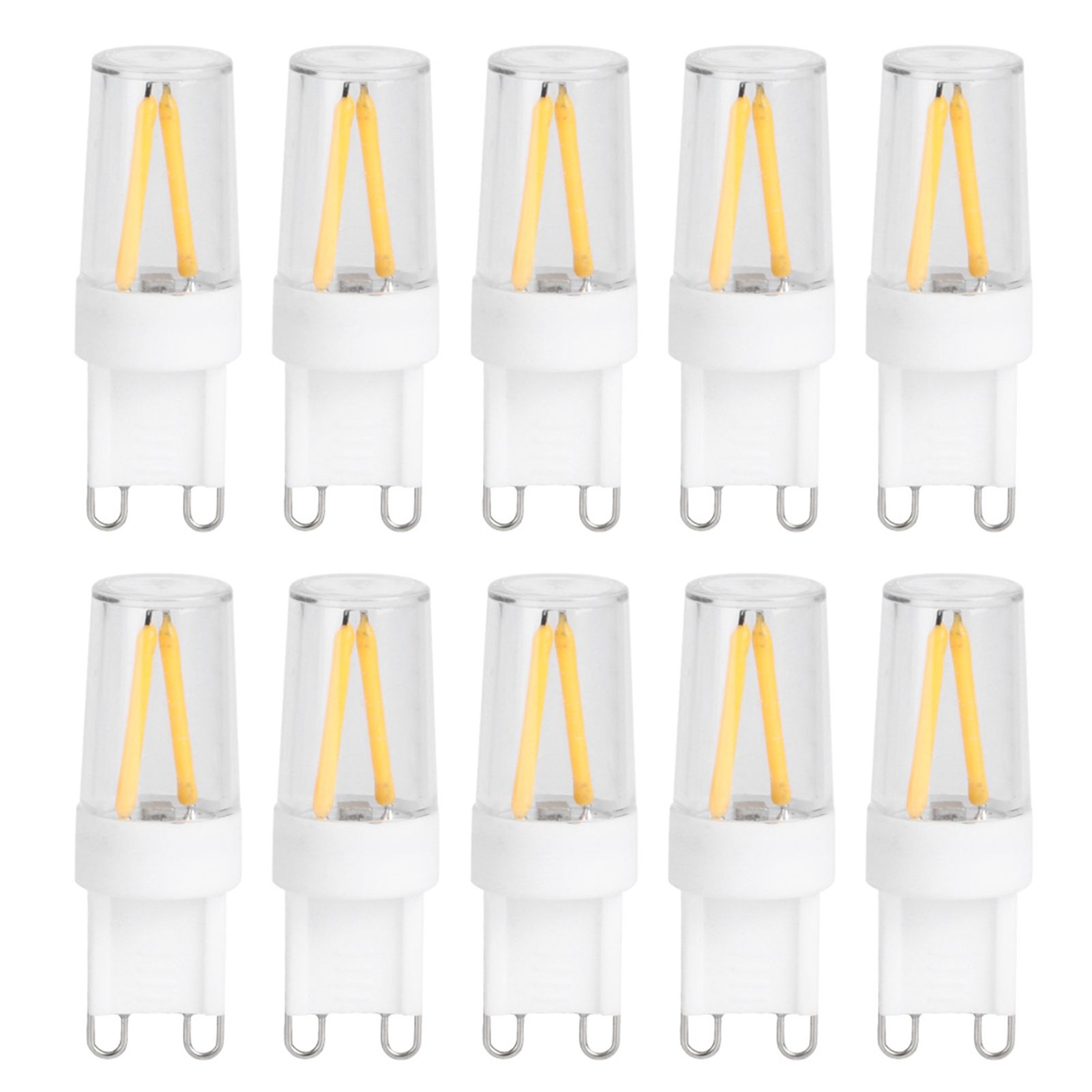 10Pcs G9 Base LED Light Bulbs 1.5W AC110V Bi‑Pin Bulb for Chandelier Ceiling Light Wall Lamp