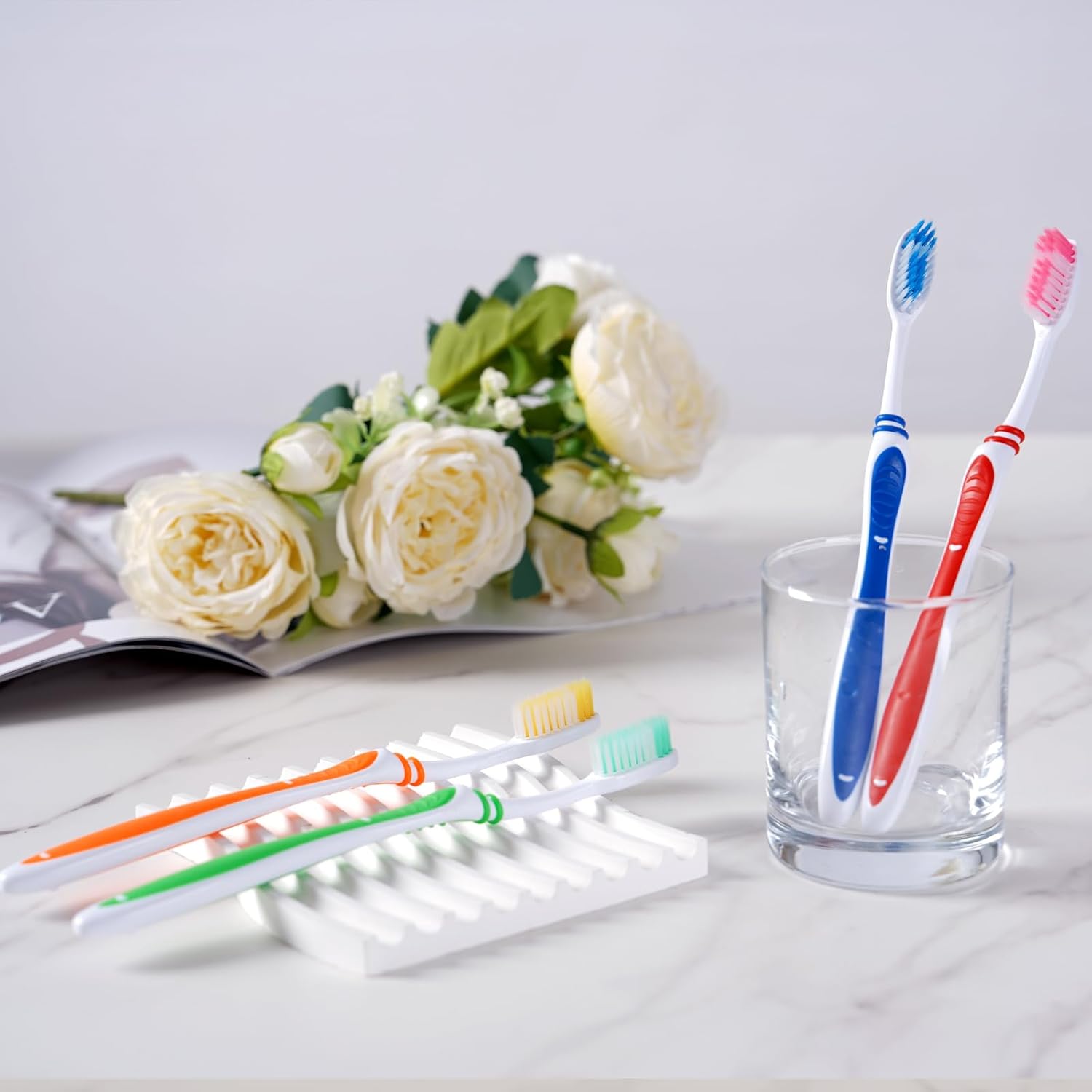 100 Pack Bulk Toothbrush Package with Covers Premium Quality Individually Wrapped Tooth Brushes, Soft Bristle Toothbrushes for Adults & kids, Hygienic Cap — image 5
