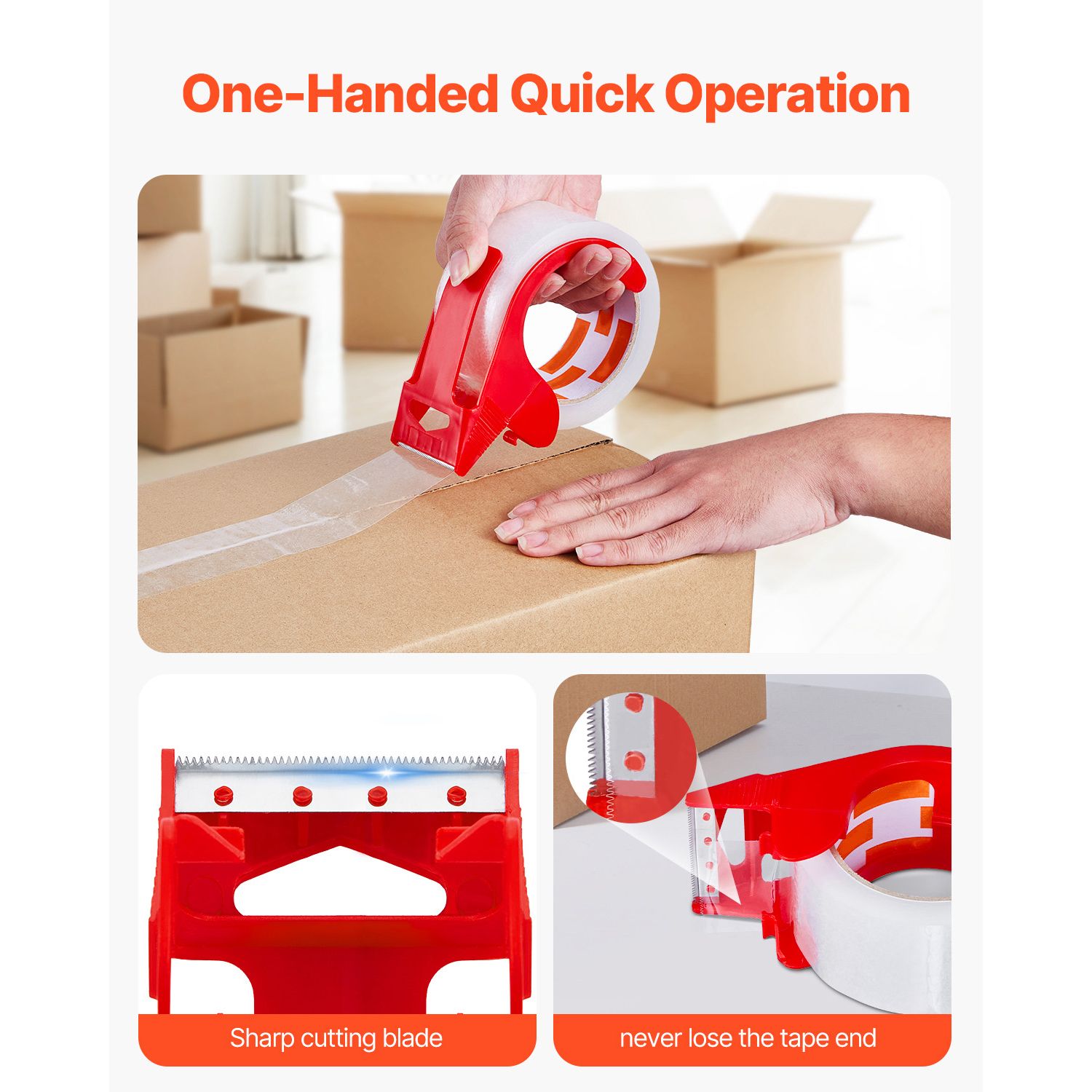 Packing Tape 6 Rolls 65 Yards Clear Shipping Tape with Dispenser 2.7 Mil โ image 5