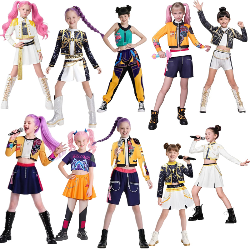 Halloween Deals 2025 Demon Hunter K-Pop Costume | Halloween Costume for Girls Cosplay 140cm — image 2