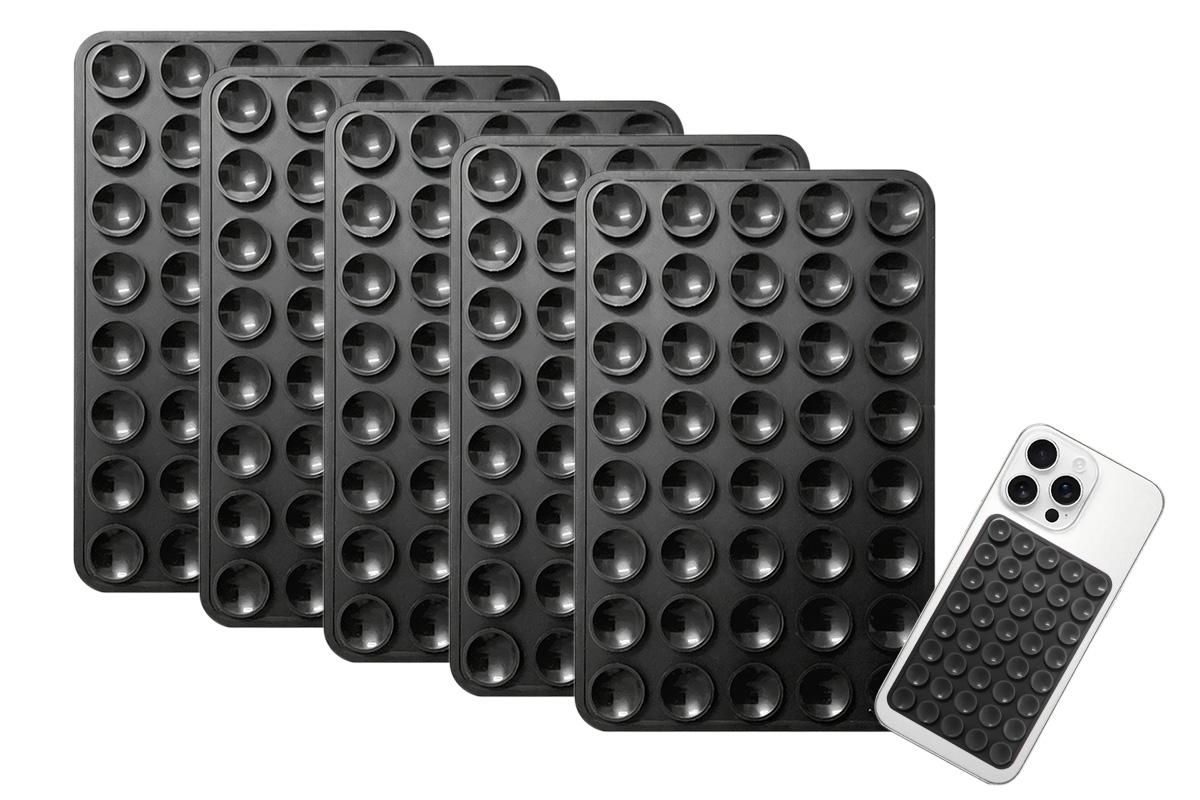 5 Pack Double Sided Silicone Phone Suction Pad 80 Stickers Grip for Car Desk Holder - Black โ image 5
