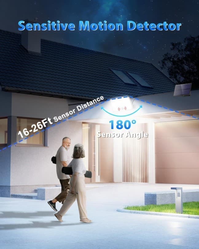 172 LED Solar Light Outdoor with Motion Sensor, IP65 Waterproof, 3 Modes for Garden and Driveway — image 4