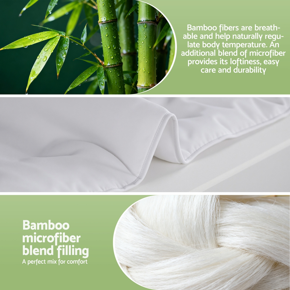 Giselle Bedding 200GSM Bamboo Quilt Summer Quilts All Season Doona Duvet Lightweight Double โ image 5