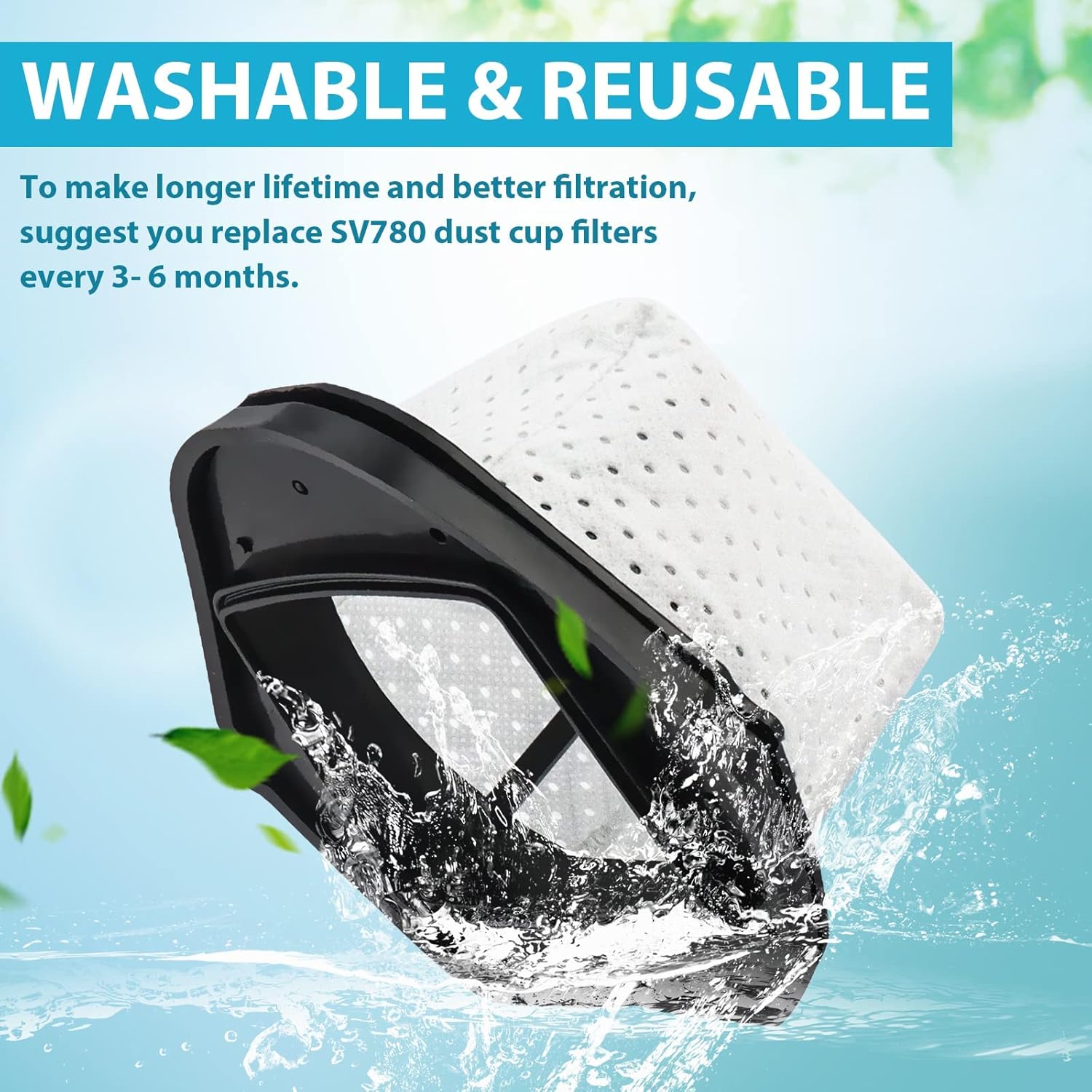 SV780 Dust Cup Filter Replacement Compatible with Shark Cordless Hand Vacuum SV75Z SV728N SV726N Directly Replaces Part # XF769, XSB726N Pack of 6 with 1 Pcs — image 4