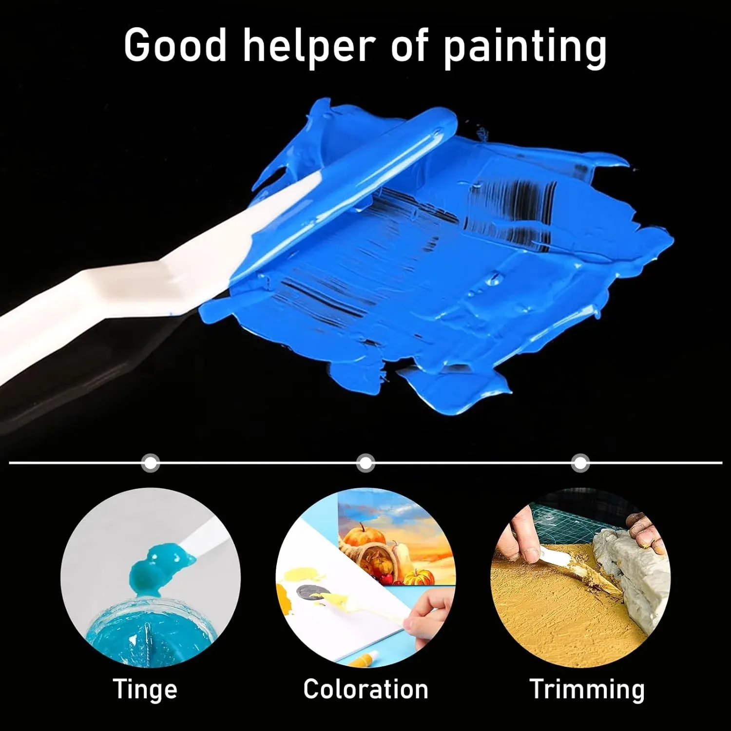30 Pcs Plastic Palette Knives Set, Flexible Painting Spatulas for Acrylic Oil Mixing, White โ image 3
