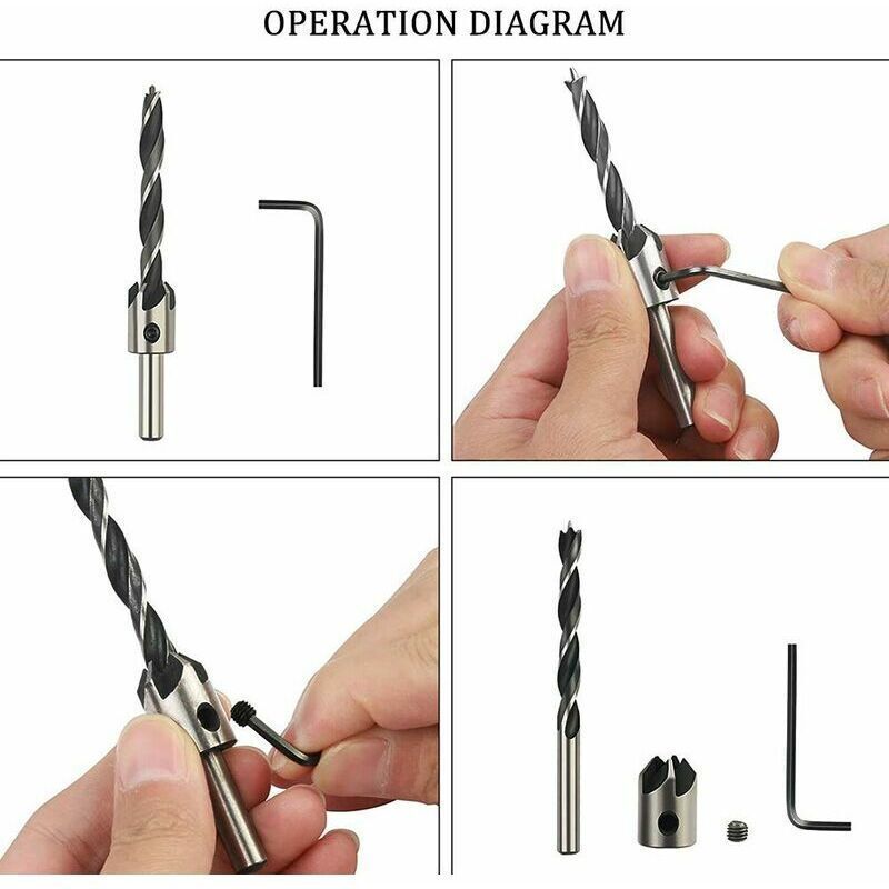 8 Pcs Meche a for Perceuse Wood, Drill Bit with Fraise, 10mm โ image 3