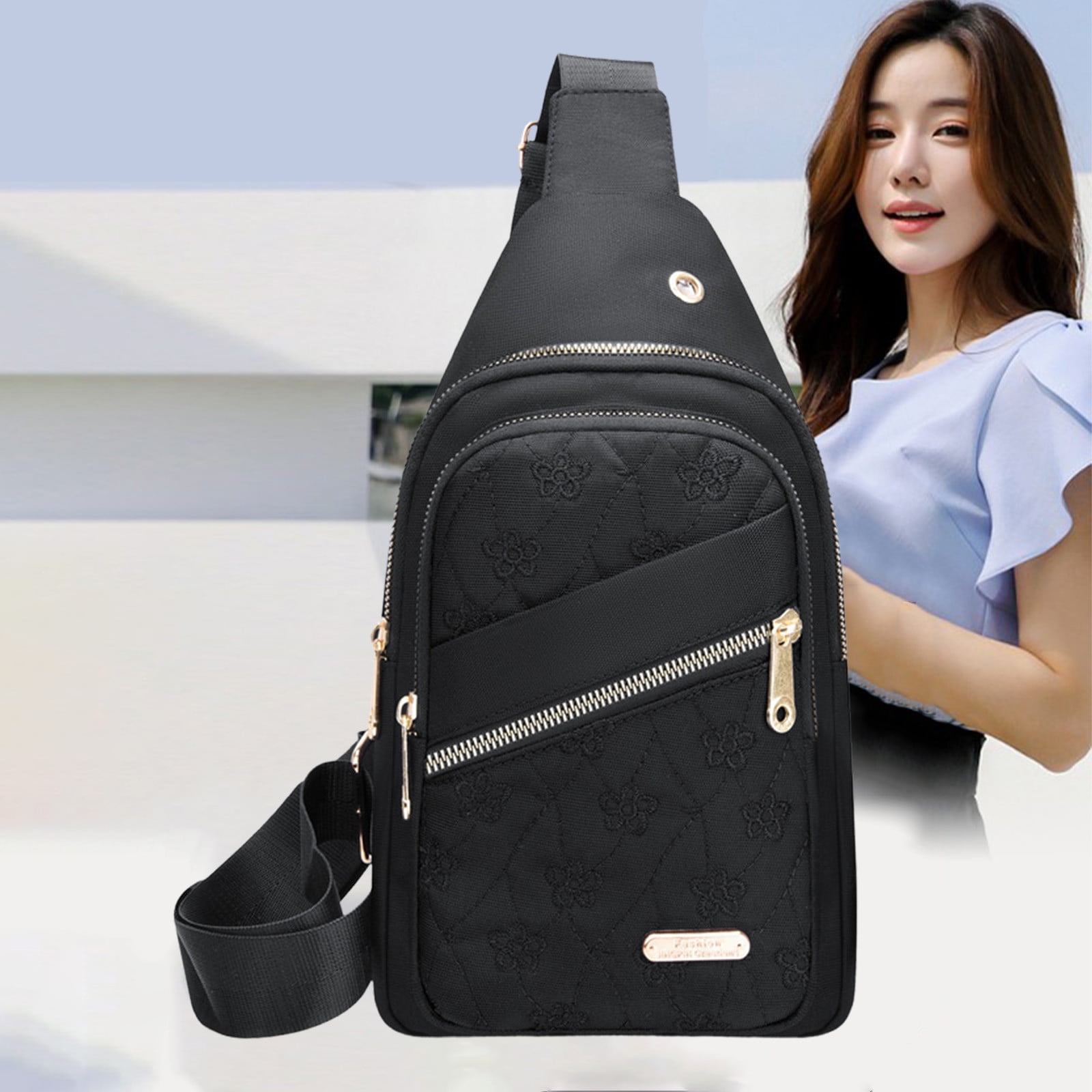 Sling Bag for Women, Crossbody Sling Backpack Small Sling Bag Multipurpose Crossbody Shoulder Bag Travel Hiking Backpack, Sling Bag for Men #5-Black — image 5