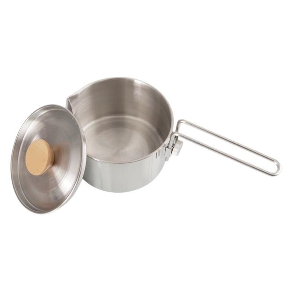 Stainless Steel Camping Pot with Lid and Removable Handle, Light Weight Outdoor Camping Kettle, Easy Clean Camp Boiling Pot, Cooking Pot for Picnic, Hiking — image 2