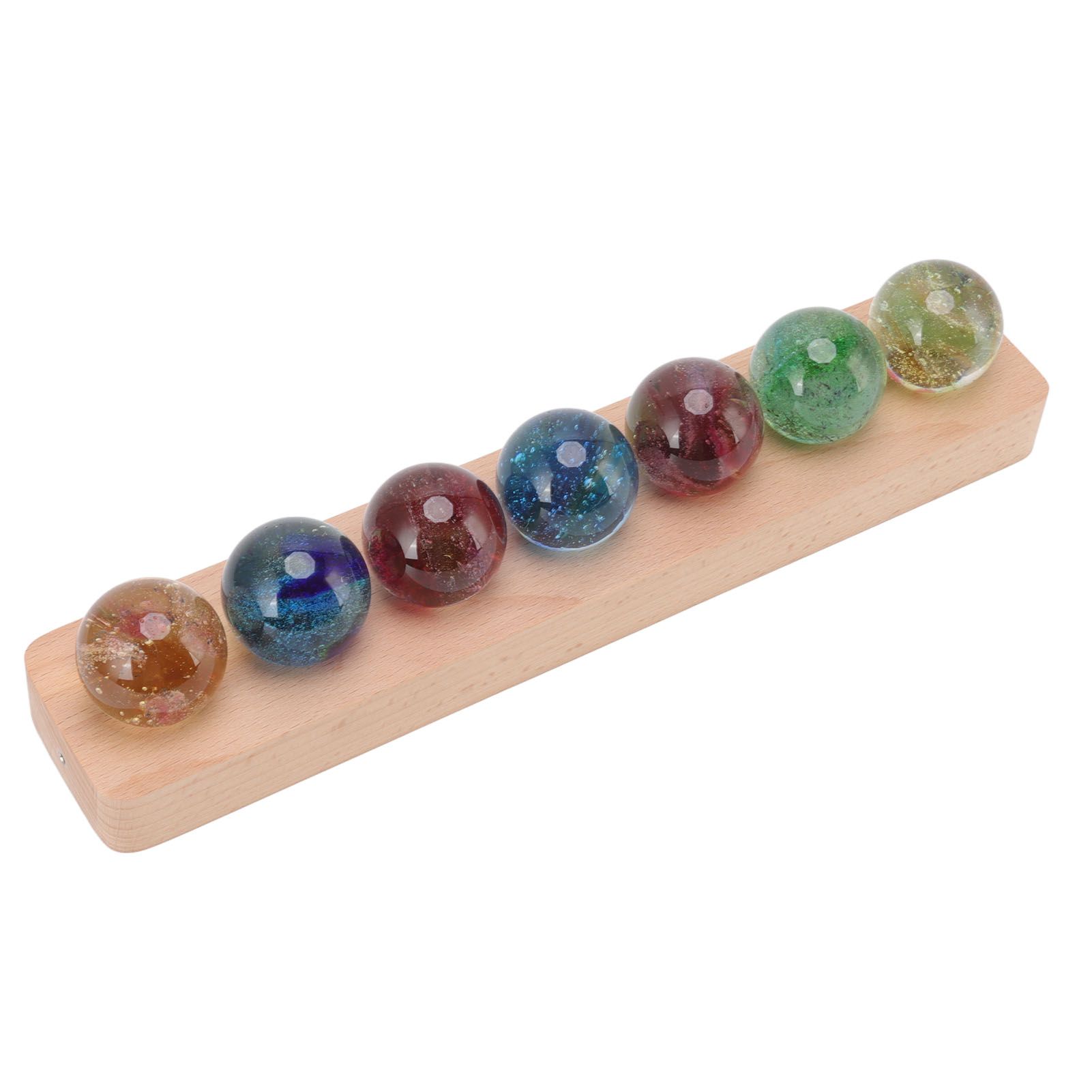 Ball Night Light 3D Effect Color Variation Painting Process Built in LED Glass Sapele Beech Crystal Ball Lamp for Decoration Quadrate Bottom Beech โ image 4