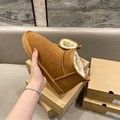 Women Cowhide Short Winter Boots Warm Anti slip Black 35 โ image 2