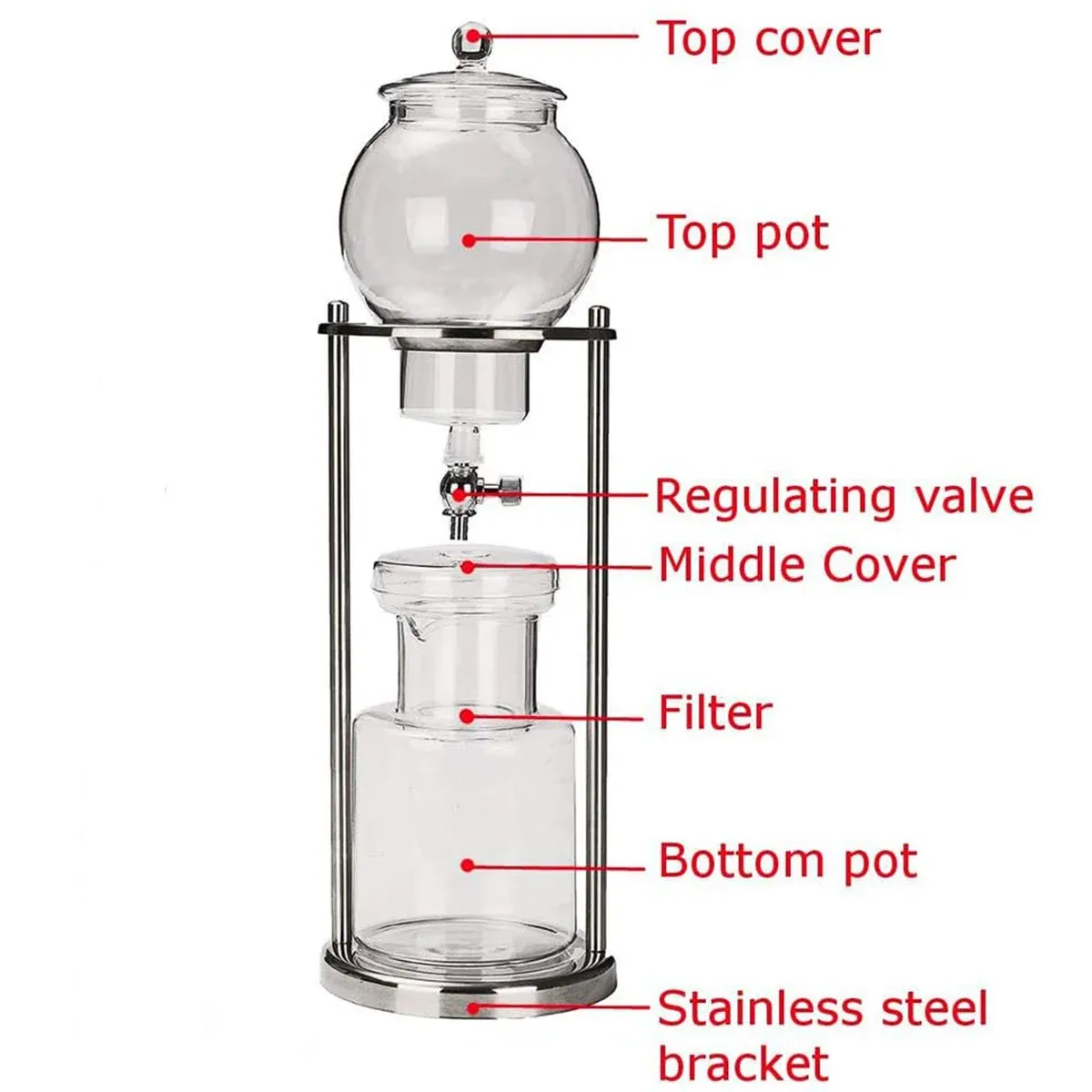 Cold Brew Coffee Maker Glass Ice Drip Pot Cold Brewer Manual Brewing Equipment — image 4