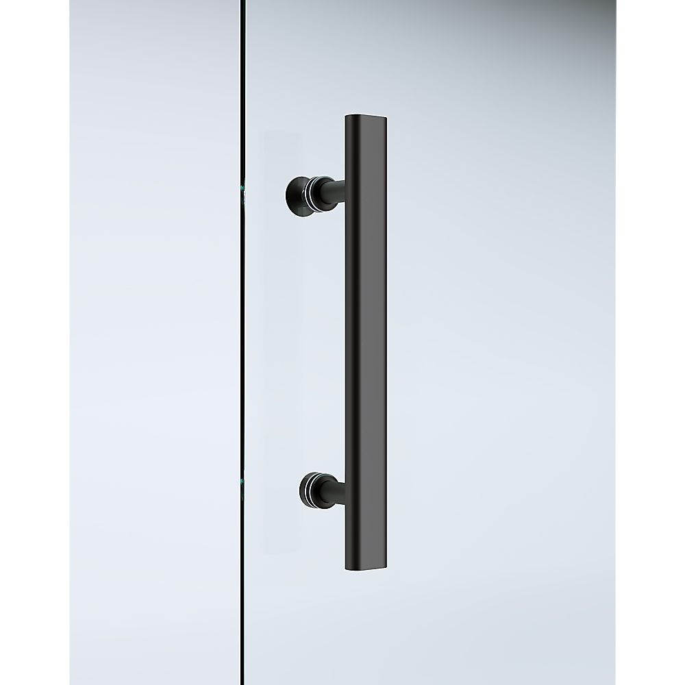 120-130cm Adjustable Wall to Wall Sliding Glass Shower Door in Black โ image 2