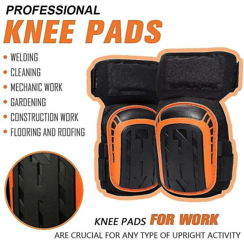 Work Knee Pads Soft Gel and Foam Padding with Anti Slip Straps — image 4