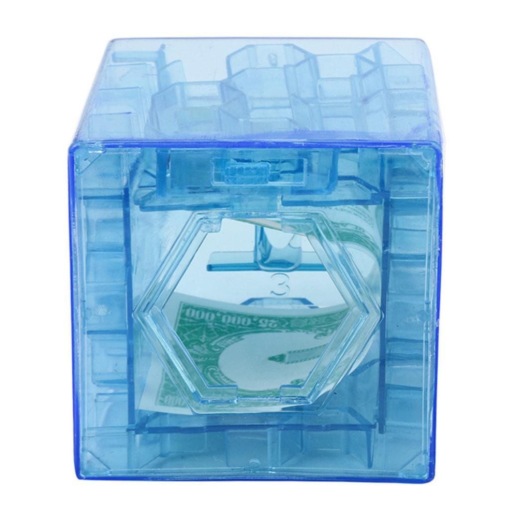 Money Maze Puzzle Box, Money Maze Box for Cash Funny Maze Money Box Blue Translucent Money Box for Cash Gift Money โ image 3
