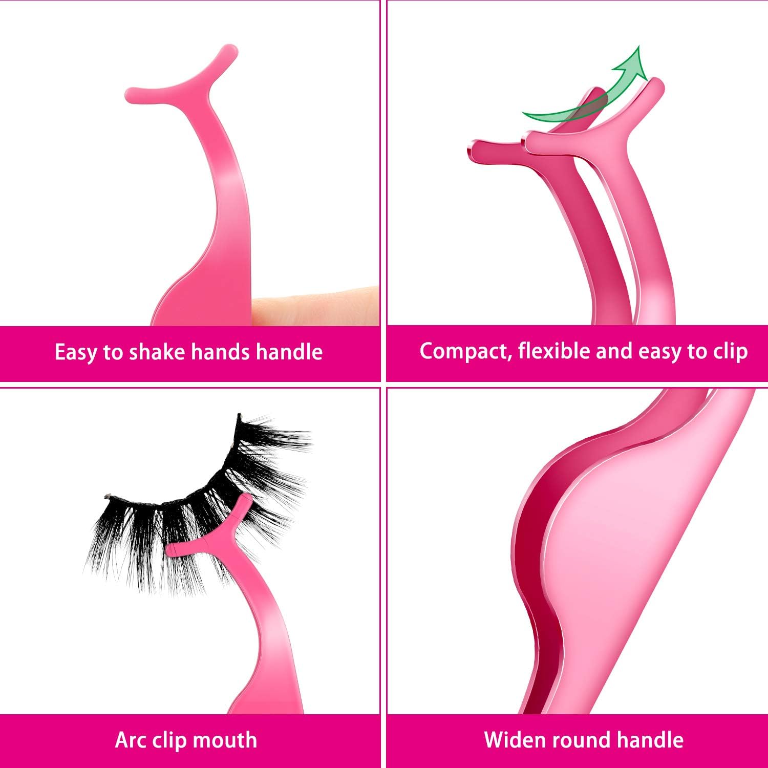 24 Pieces False Eyelashes Applicator Tool Stainless Steel Eyelash Extension Tweezers Remover Clip Tweezers Nipper Eyelash Auxiliary Clip for Women Makeup โ image 5