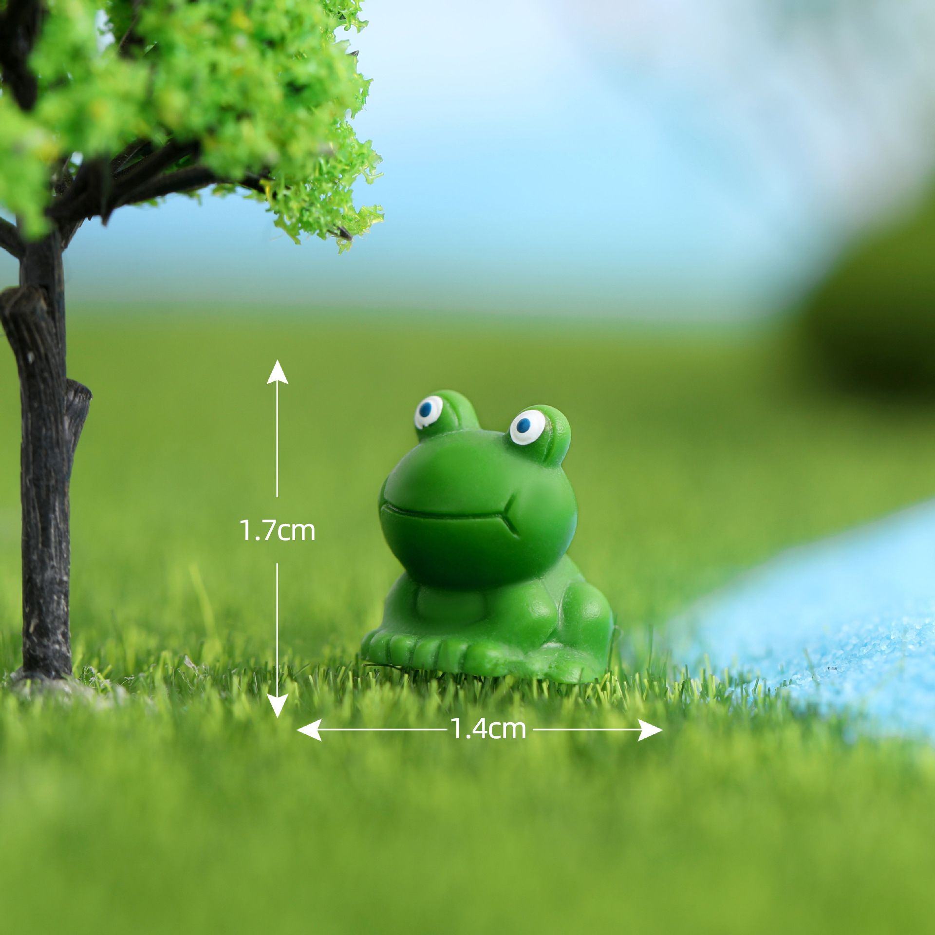 4pcs Blue-Eyed Mini Resin Frog Figurine - Cute Cartoon Moss Micro Landscape Mini Frog Decoration DIY Garden Home Decor — image 2