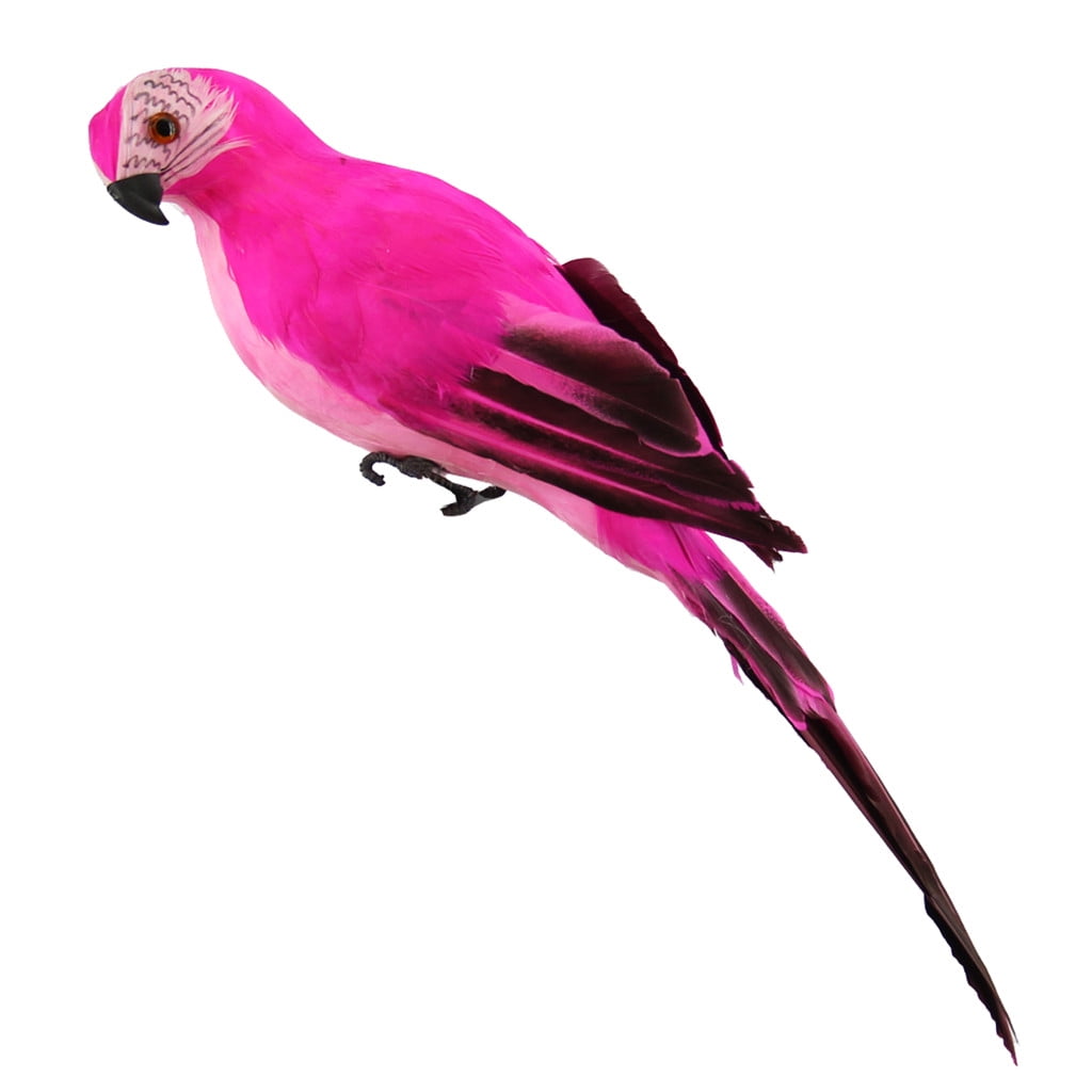 Fake Parrot, 10 x 0.4 Inch Realistic Artificial Birds Model, Fade Birds for Garden Patio Yard Lawns Tropical Tree Wall, Decorative Birds Pink โ image 2