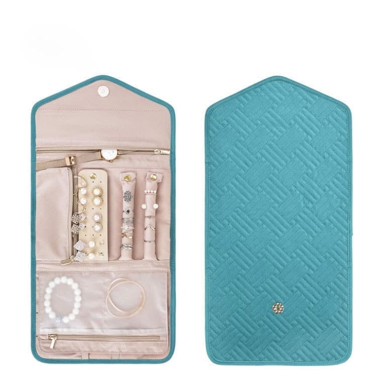 Compact Travel Jewelry Box with Compartments, Dark Blue, 23cm — image 5