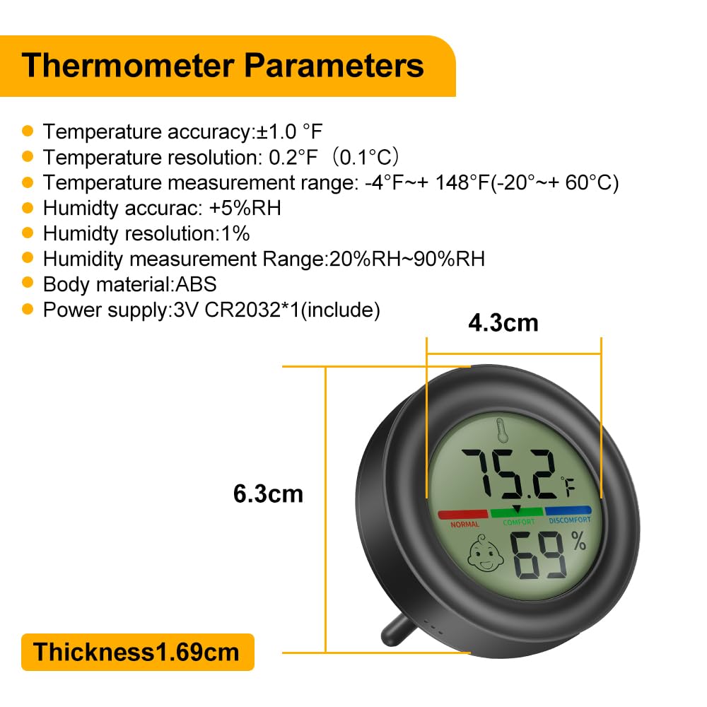 Digital Hygrometer Indoor Thermometer Humidity Meter Room Temperature Hydrometer Monitor Gauge for 3D Printer, Home, Office, Greenhouse, Incubators โ image 4
