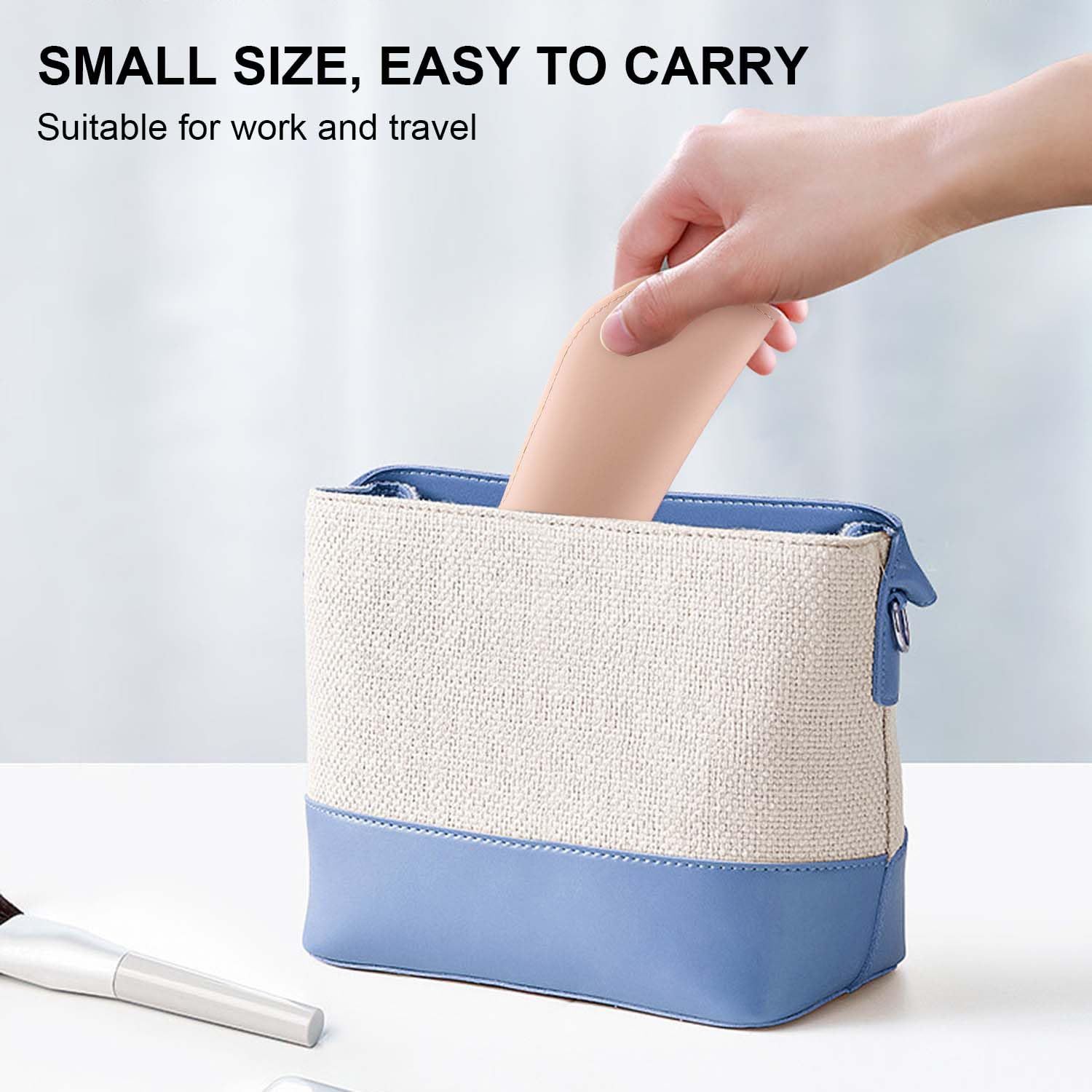 Makeup Brush Holder Silicone Makeup Brush Organizer Travel Makeup Brush Bag Make up Brush Case Small Cute Cosmetic Bag Mini — image 2