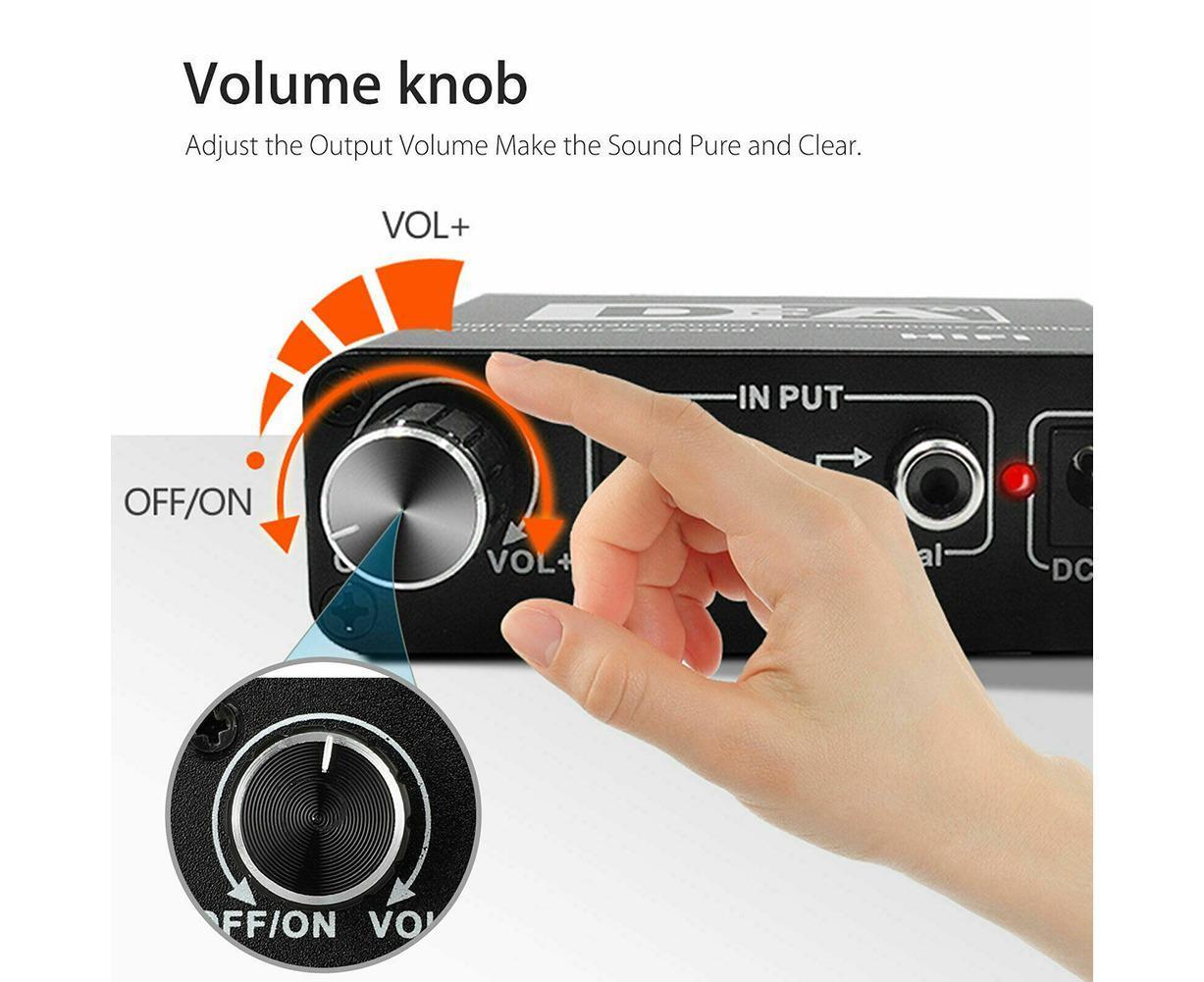 192KHz Digital Coaxial to Analog R/L RCA 3.5mm Jack HiFi Audio Converter Adapter — image 5