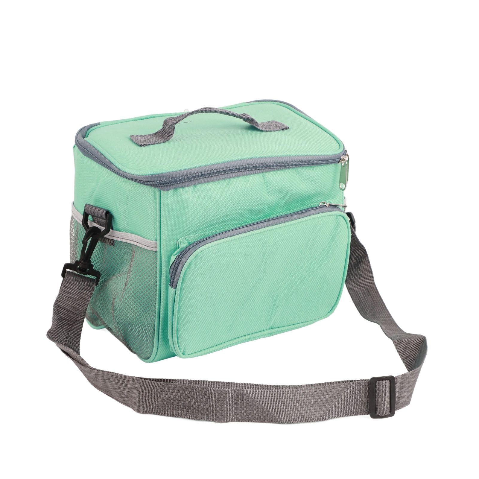 Insulated Bag Cloth Multifunction Modern Thermal Lunch Handbag with Single Shoulder for Home Work Green — image 3