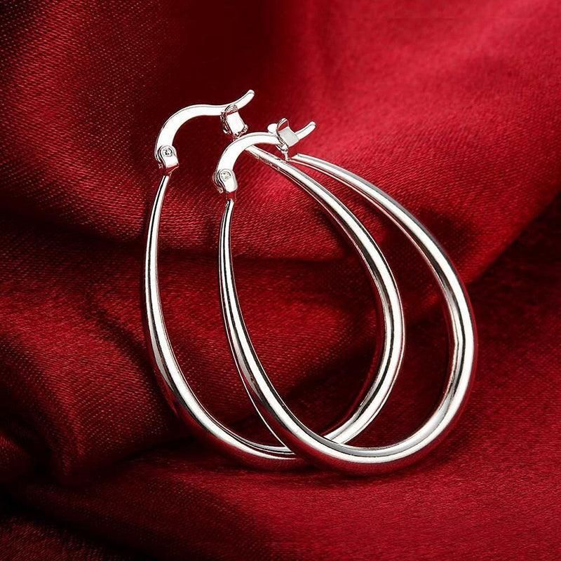 Elegant Teardrop Silver Filled Hoop Earrings 41mm Lightweight Fashion Jewelry โ image 4