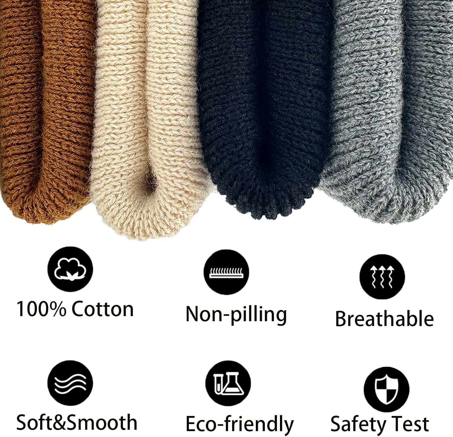 100% Cotton Toddler Beanie Hats for Baby Boys Girls Kids Infant Winter Hat Soft Warm Knit Cuffed Caps — image 5