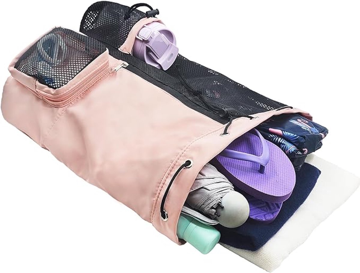 Backpack - Sports Bag - Travel Bag - Training Bag - Swimming Bag - 30*15*45cm - Mesh Material - Drawstring Design - Side Storage Space - Unisex - Suitable for — image 5