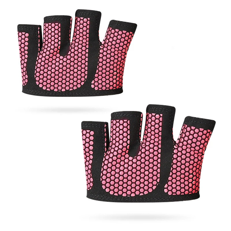 Gym Gloves for Men & Women – Four-Finger Non-Slip Weight Lifting Gloves, Breathable Sweat-Absorbent Fitness Gloves with Silicone Grip for CrossFit