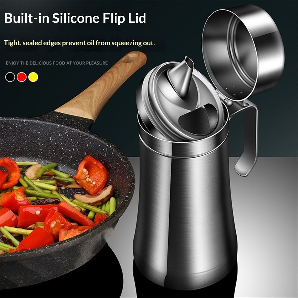Olive Oil Dispenser, 500ML Stainless Steel Bottle with Lid, Leak Proof, Salad Dressing Storage, Cooking & BBQ โ image 4