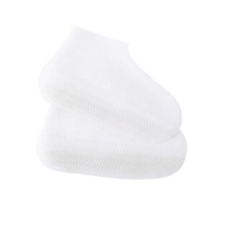 Shoe Cover Waterproof Silicone Non Slip Rain Water Rubber Foot Boot Overshoe S - White