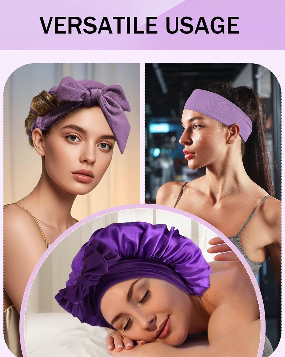 Heat-free hair curlers -Curling rollers- curling set- Blow-dry effect without heat overnight - Soft cap and sleepy bow design - Comfortable curls while you — image 5