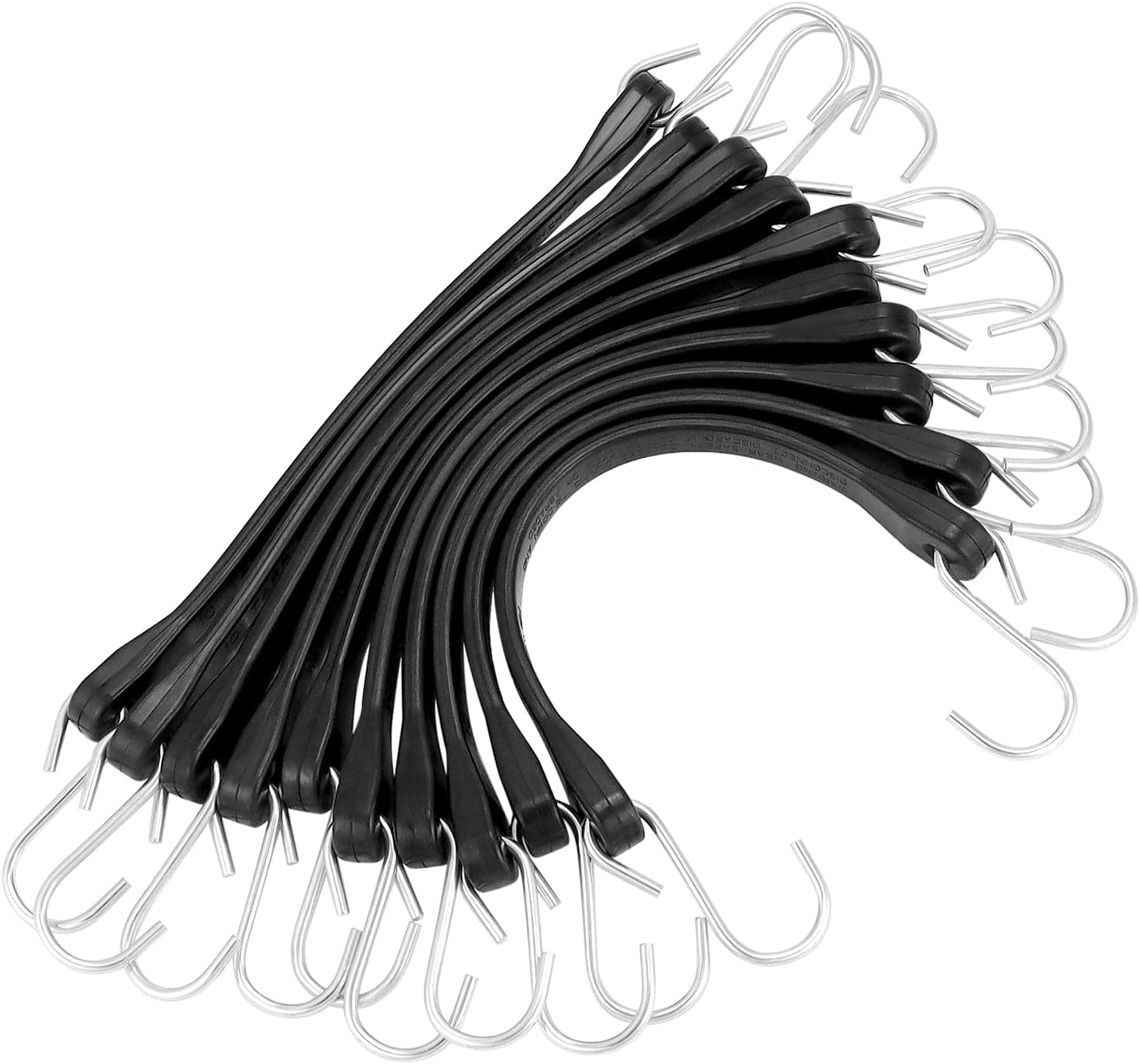 10" Tarp Straps for Flatbed Trailers, Adjustable Tarp Straps, 20 Pack Rubber Bungee Cord Tie-Downs with Hooks for Securing Tarps, Canvases, Cargo