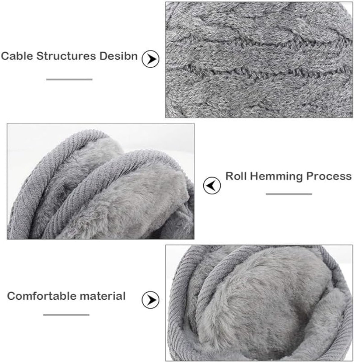 Earmuffs - Fleece Earmuffs - Knitted Earmuffs - Earmuffs for Adults - Warm Earmuffs - Warm Winter Earmuffs - Foldable - Unisex, Suitable for Outdoor Activities โ image 2