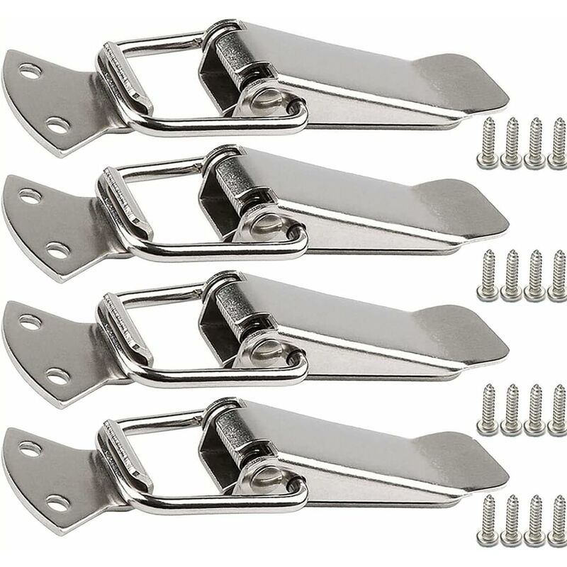 Stainless Steel Tension Clasp With Screws, 56Mm Lever Clasp, Toggle Spring Loaded Latch, Clamp Clip, Box Closure, Lock